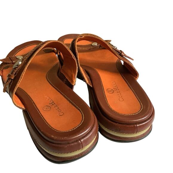 Cole Haan Air Foot Bed Brown Leather Slip On Sandals Women’s Size 6B (D18731) - Picture 10 of 14